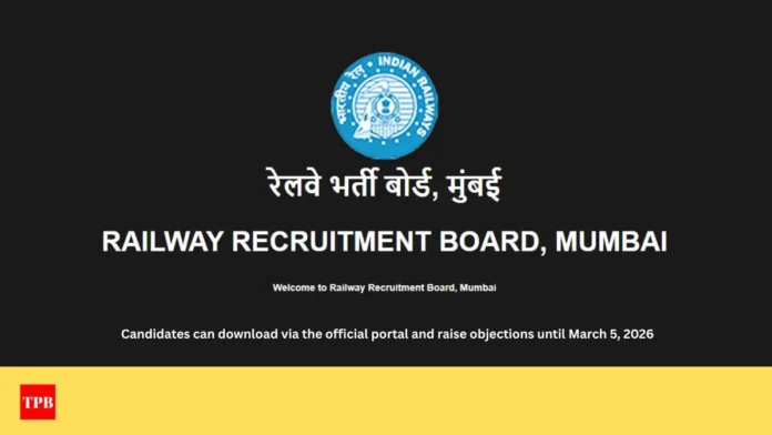 RRB JE Answer Key 2026 released check CBT1 response sheet online